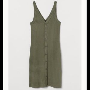 H&M ribbed-knit dress with buttons